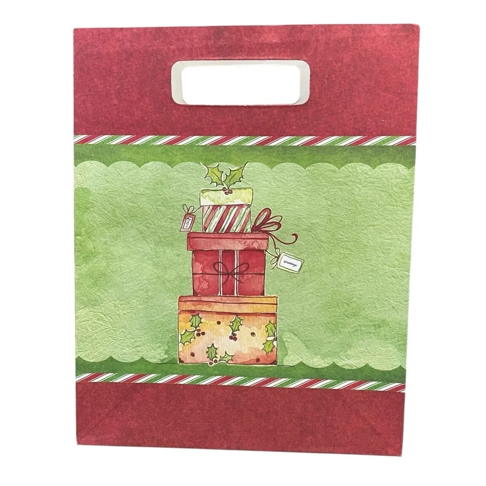 Assorted Small Holiday Gift Bags Snowman and Christmas Presents Bundle of Seven